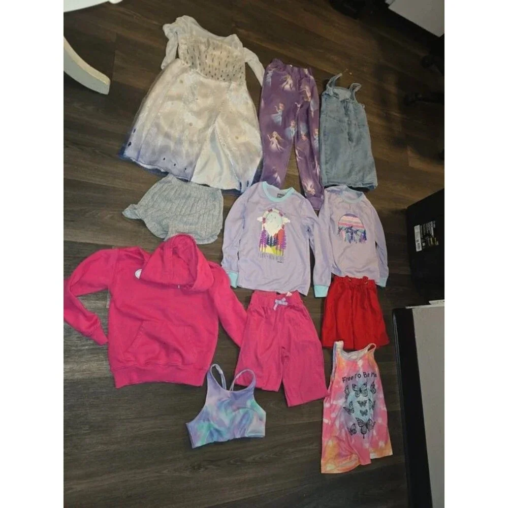 Girls Clothing Lot 11 Pc Size 4 7/8 Disney Frozen Champion Skort Tops Dress